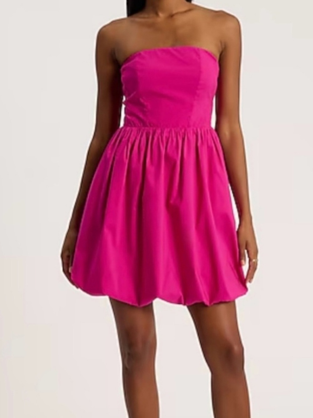 Express Bright Pink Strapless Bubble Dress